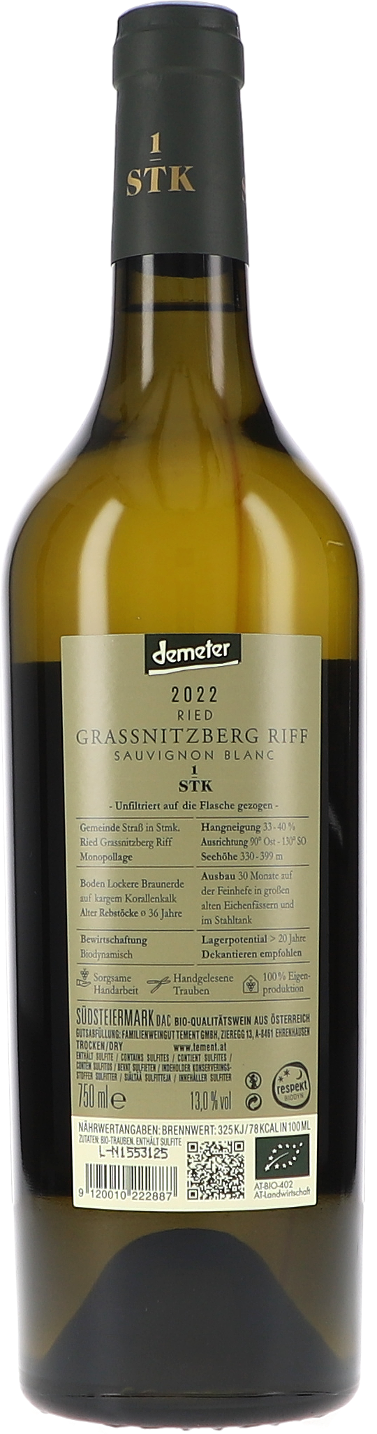 Ried Grassnitzberg Riff Sauvignon Blanc, Erste STK Lage
