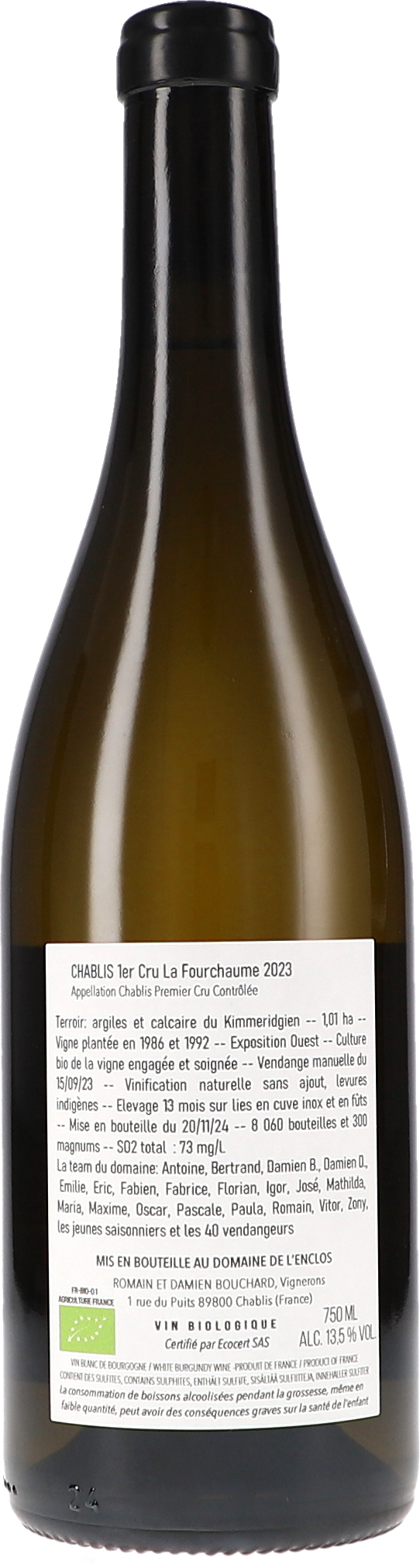 Chablis 1er Cru La Fourchaume AOC