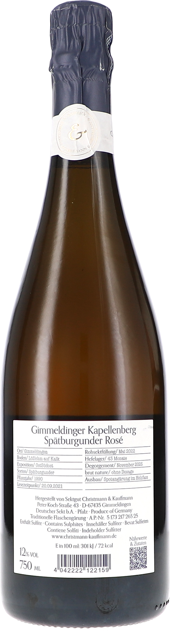 Gimmeldinger Kapellenberg Rosé Sekt Brut Nature