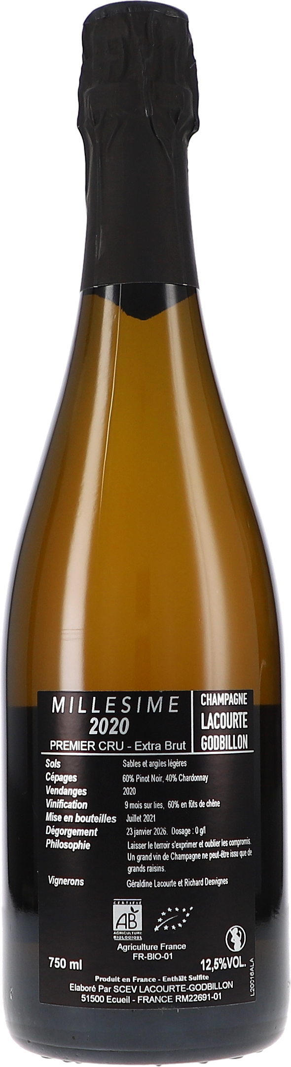 Millesime 2020, Premier Cru Extra Brut