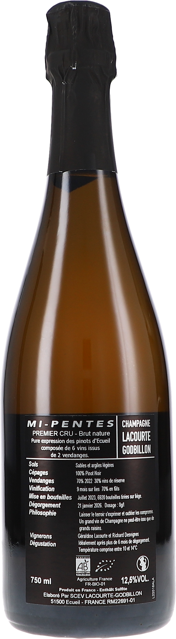 Mi-Pentes, Premier Cru Brut Nature L2022+Réserve
