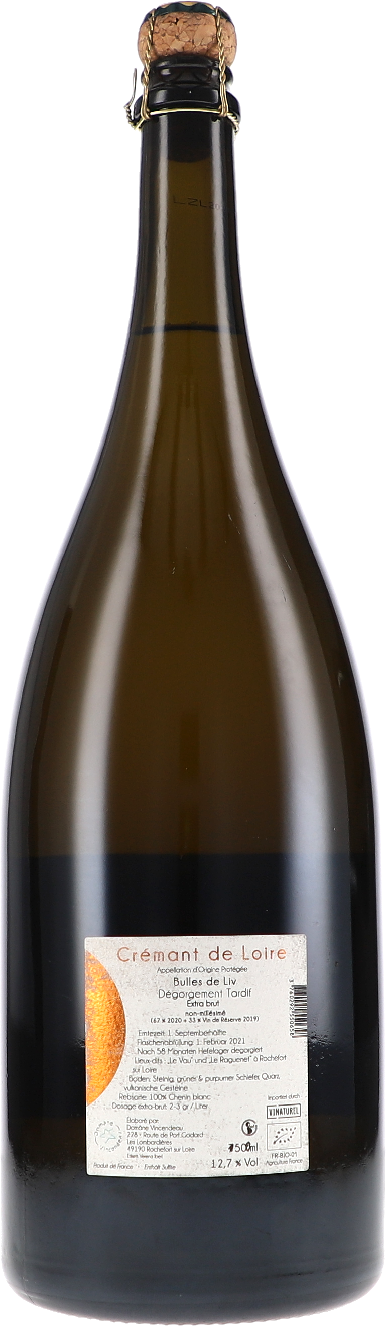 Bulles de Liv, Dégorgement Tardif, Crémant de Loire Extra Brut AOP