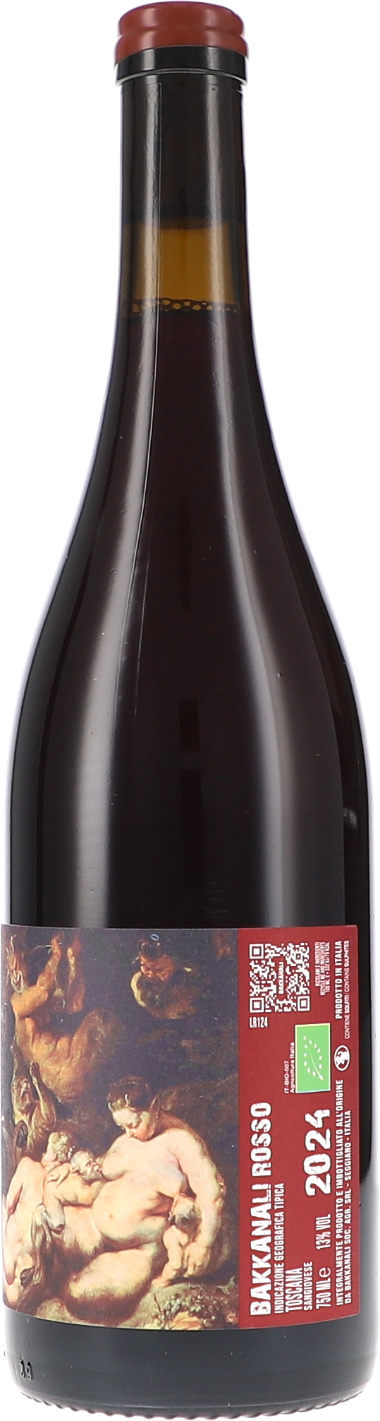 Rotwein, Weinflasche, Bio-Wein, Jahrgang 2024, Kunstetikett
