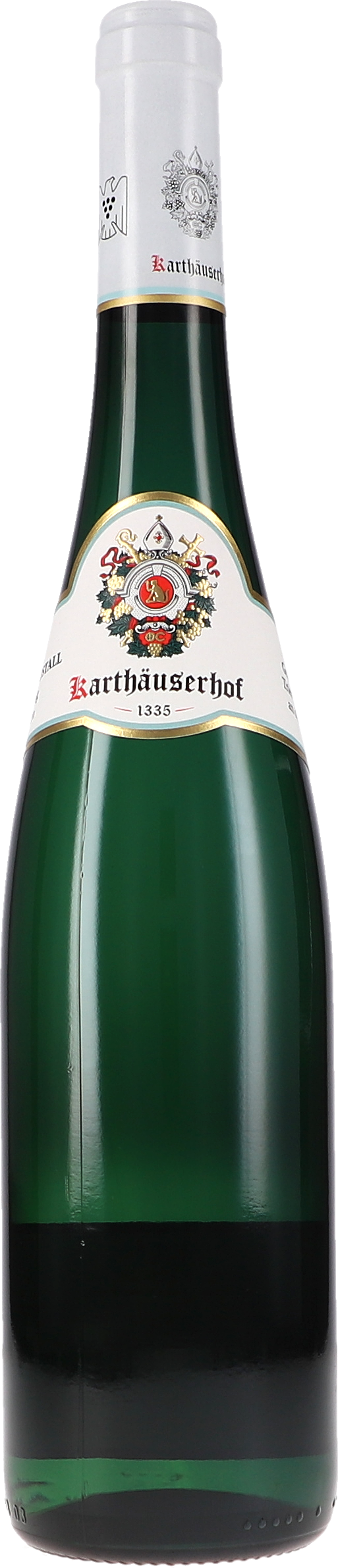 Riesling Schieferkristall trocken QbA Sektflasche, Champagnerflasche, grün, Korkverschluss, Etikett