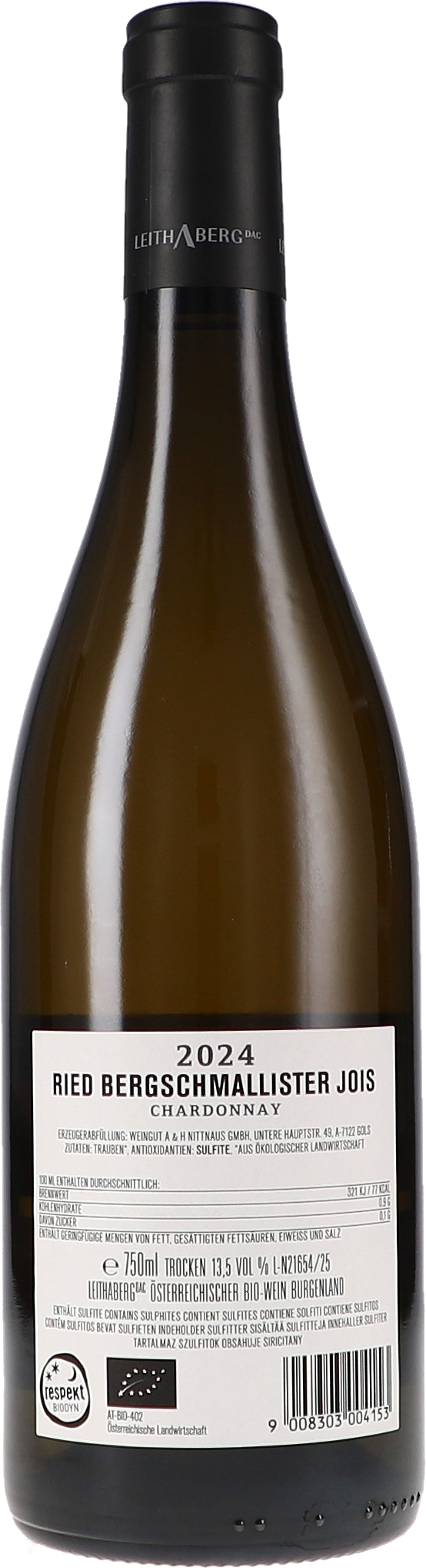 Weißwein, Chardonnay, Ried Bergschmallister Jois, Flasche, Trocken