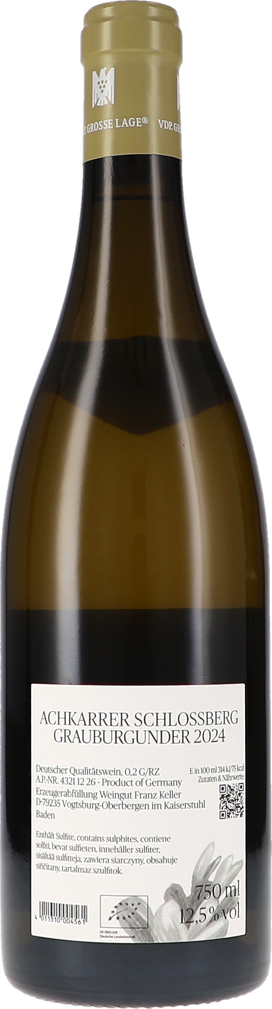 Weißwein, Badenwein, Grauburgunder, Jahrgang 2024, Glasflasche