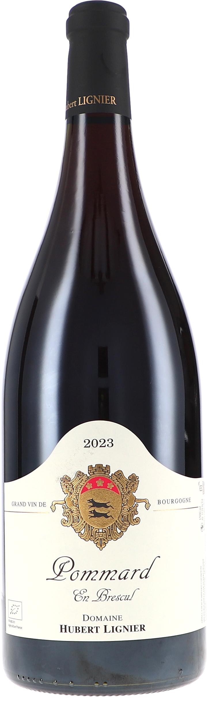 Pommard "En Brescul" AOC wein, rotwein, flasche, glas, Domaine Hubert Lignier