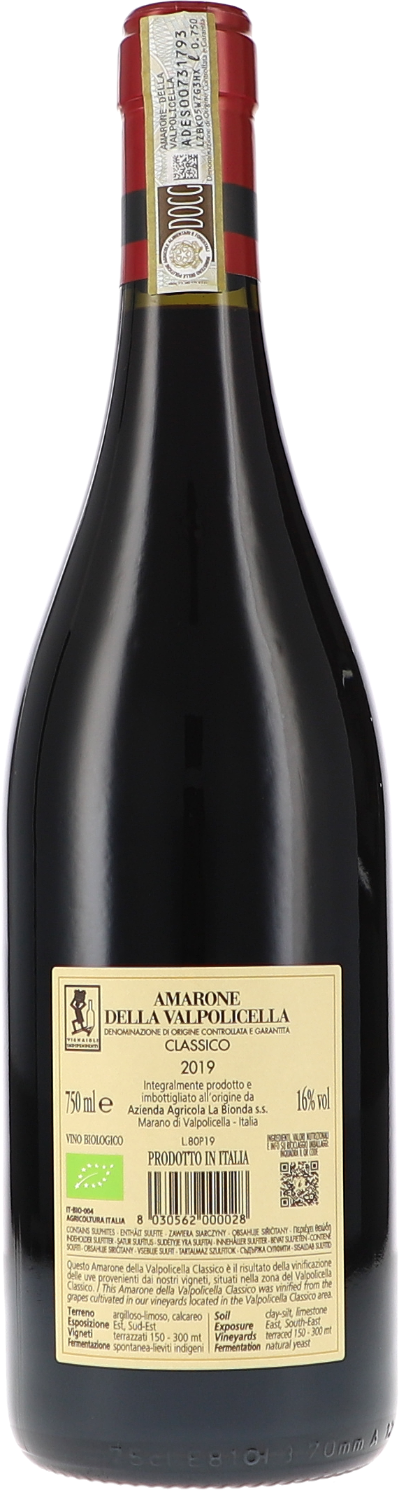 red wine, Amarone, Valpolicella, 75 cl, 16% alc/vol