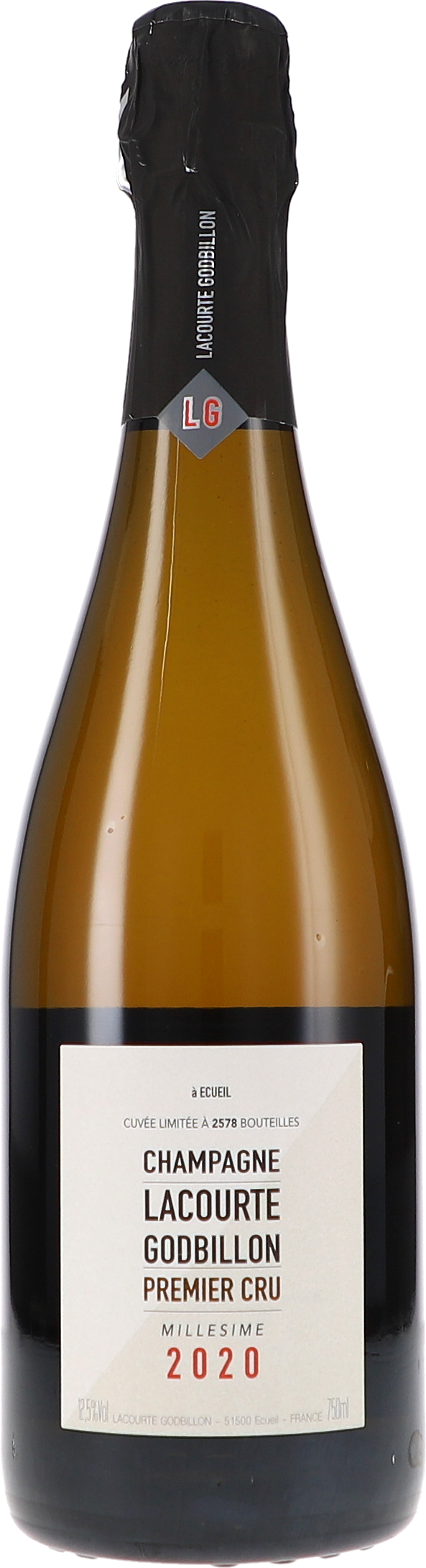 Millesime 2020, Premier Cru Extra Brut champagne, sparkling wine, flasche, bottle neck, etikett 2020