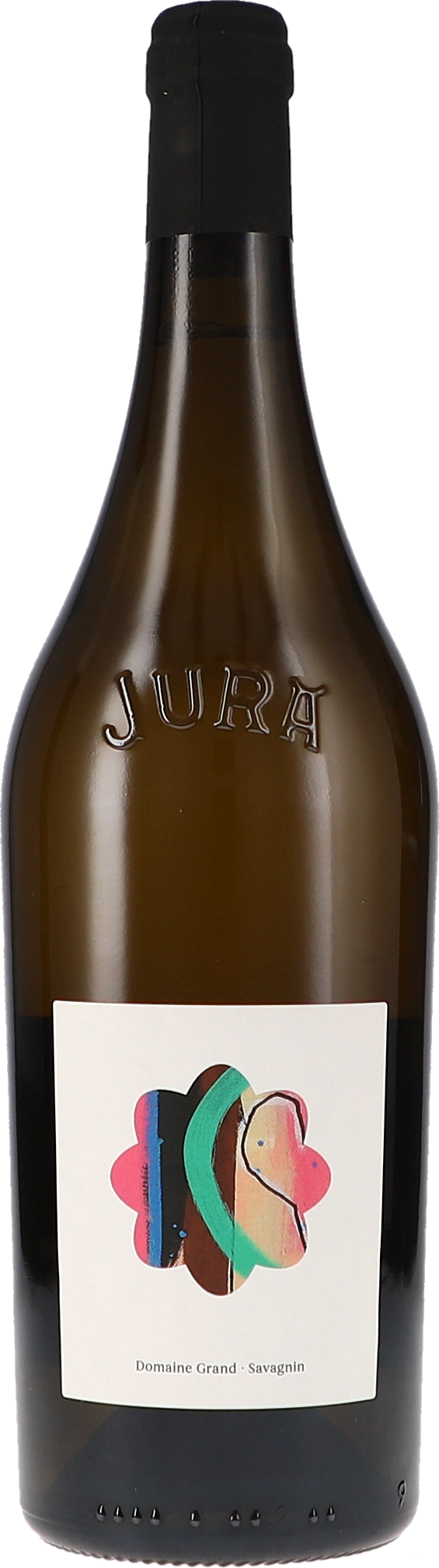 Savagnin, Côtes du Jura AOP Weinflasche, Savagnin, braunes Glas, weißes Etikett, Schraubverschluss