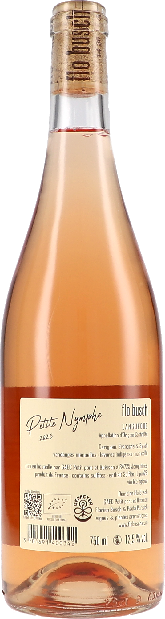 Rosé, Flasche, Wein, Etikett, Petit Nymphe