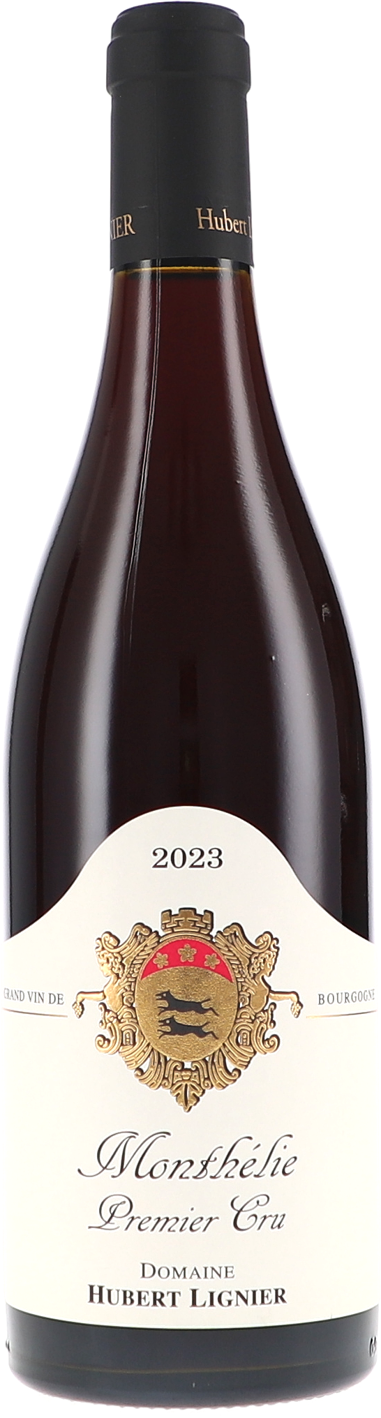 Monthélie 1er Cru AOC rotwein, weinflasche, monshelie premier cru, domaine hubert ligner, jahrgang 2023