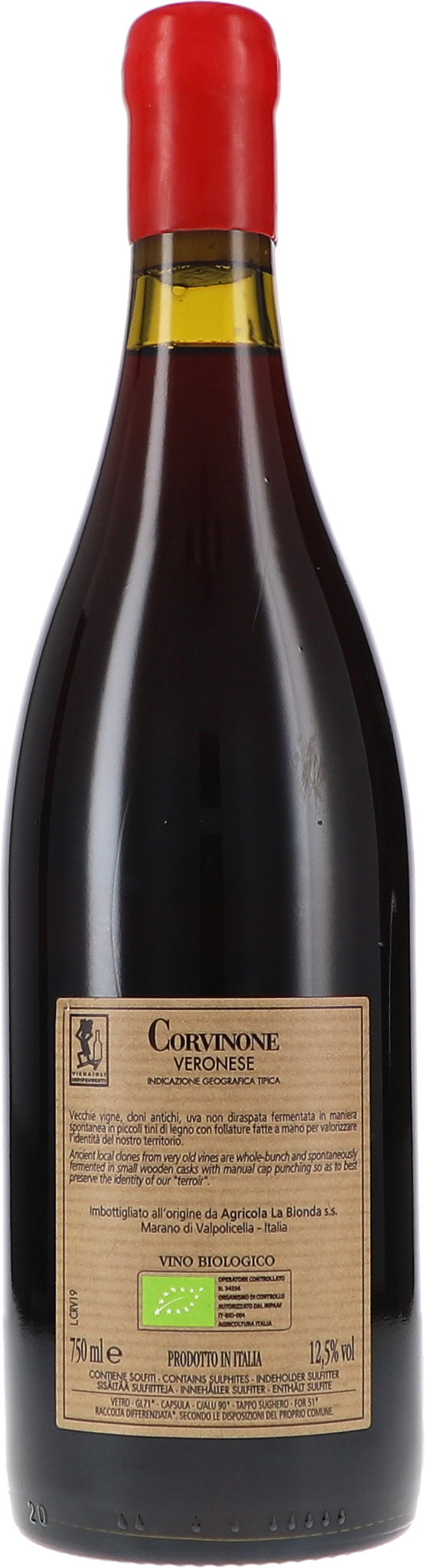 rotwein, weinflasche, veronese, bio, flasche 750ml