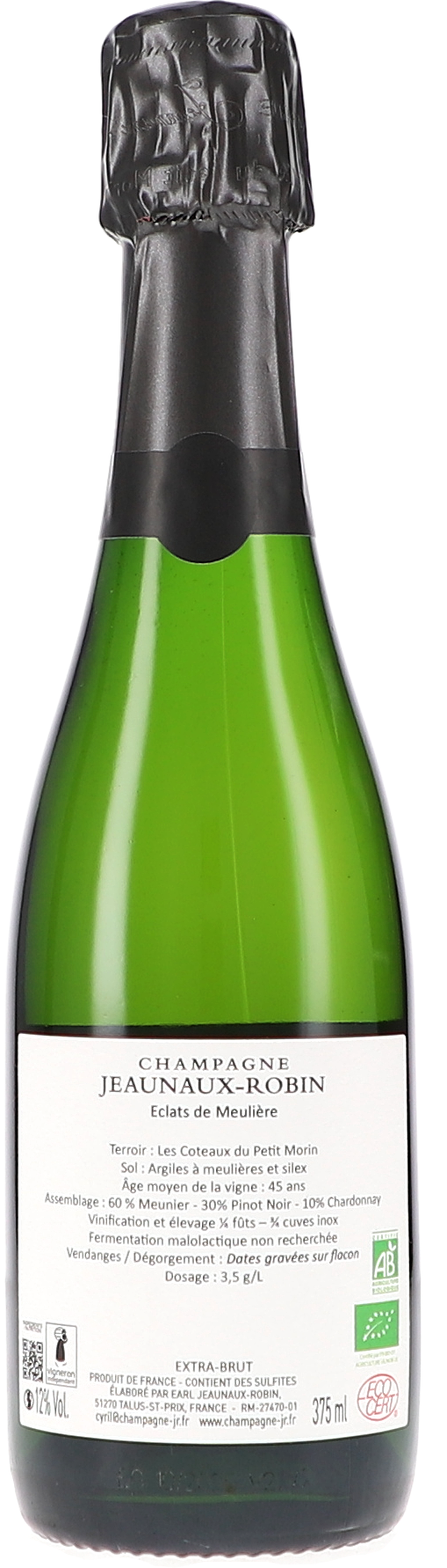 Champagne, Flasche, Grüne Flasche, Kapsel aus Folie, Etikettentext