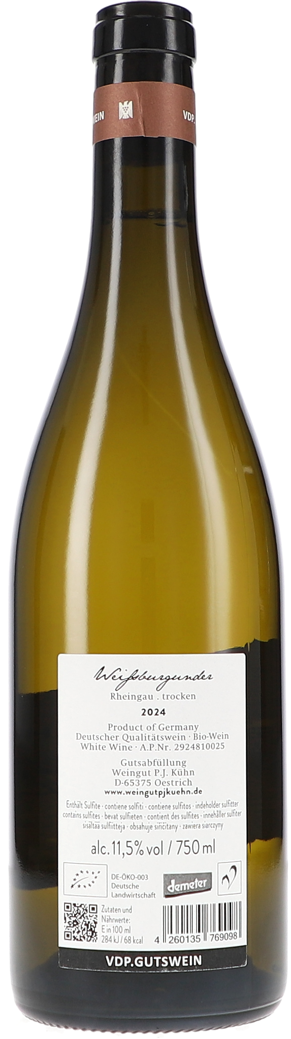 Weißwein, Riesling, 750 ml, Bio-Wein, Flasche