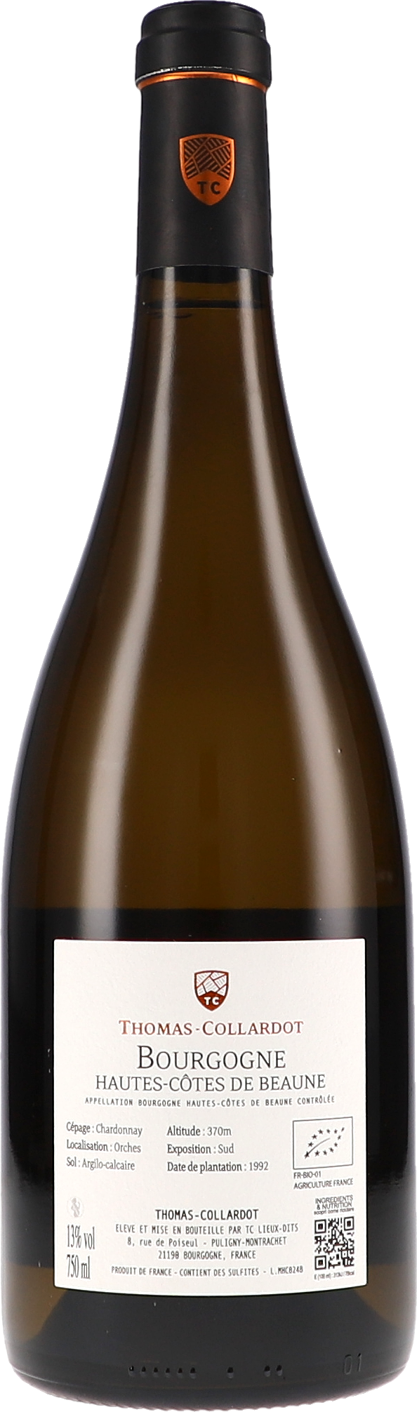 weinsflasche, bourgogne, hautes-côtes-de-beaune, weiße etikette, braune glasflasche
