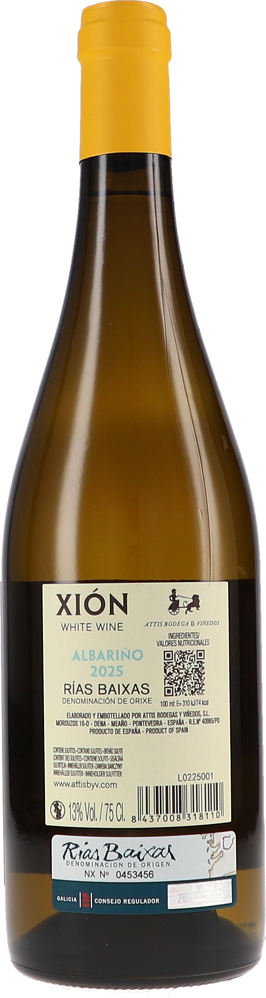 weißwein, albarino, riás baixas, flasche, gelbkapsel