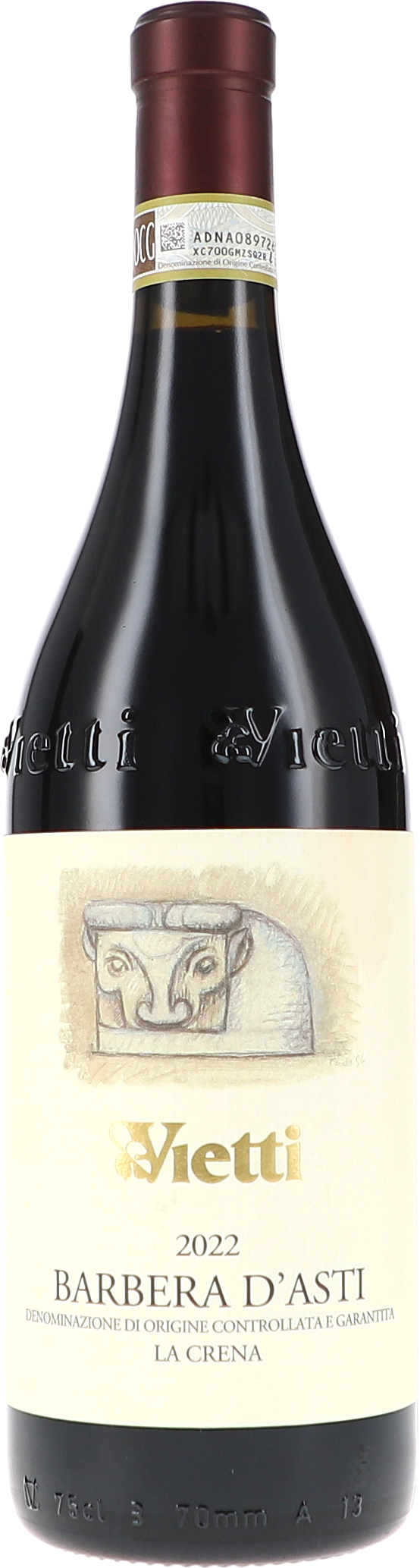 Rotwein, Barbera d’Asti, Rotweinflasche, Jahrgang 2022, La-Crena-Wein