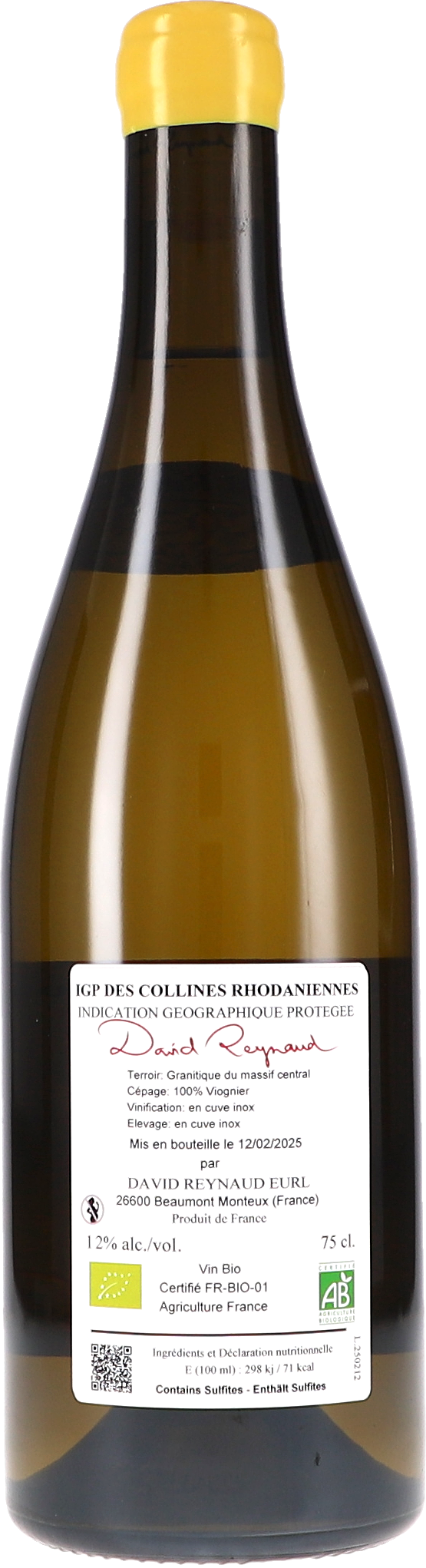 Weißwein, Glasflasche, Etikett, Bio, 75 ml