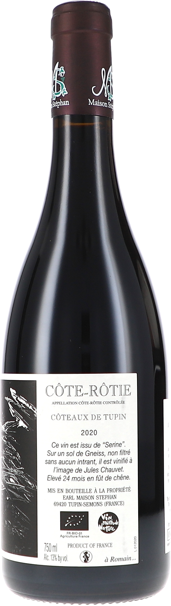 wein, rotwein, côte-rotie, tupin, 750ml