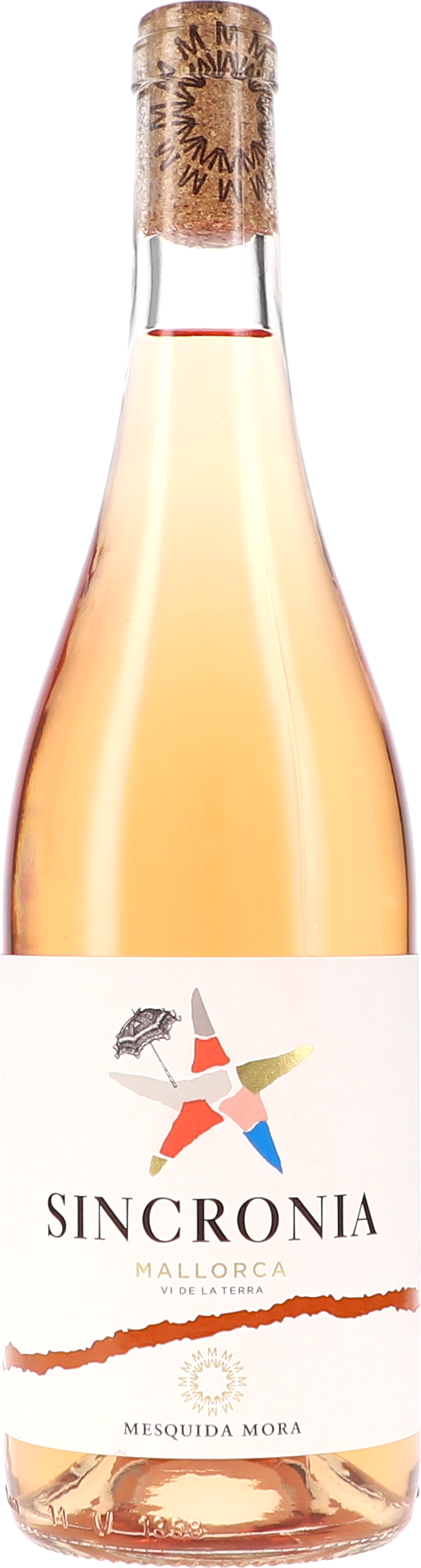Roséwein, Glasflasche, Korkverschluss, hellrosa Wein, Weinetikett