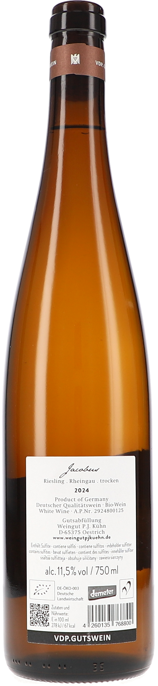 Weißwein, Riesling, 750 ml, trocken, Bio-Wein