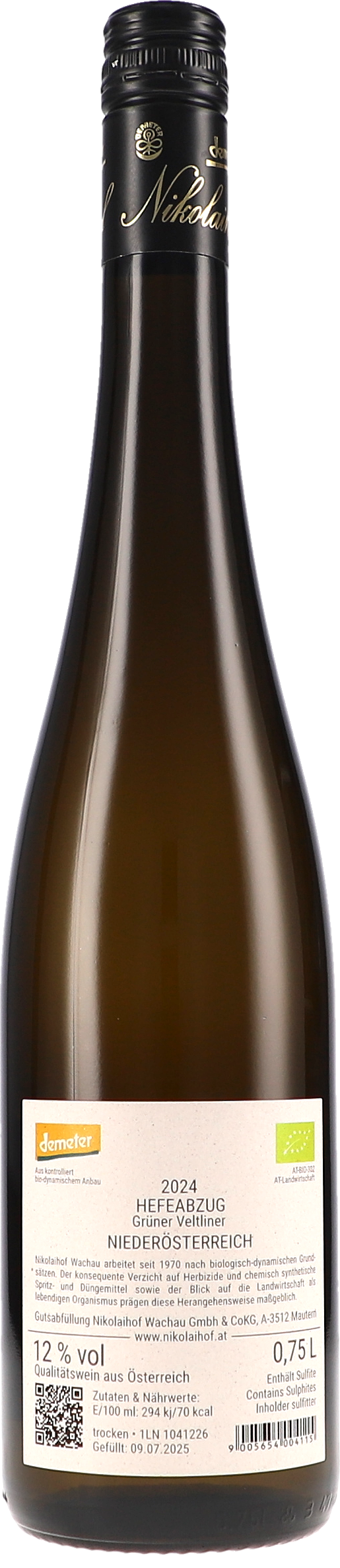 Sektglas/Weinflasche, Grüner Veltliner, Niederösterreich, 2024, Demeter