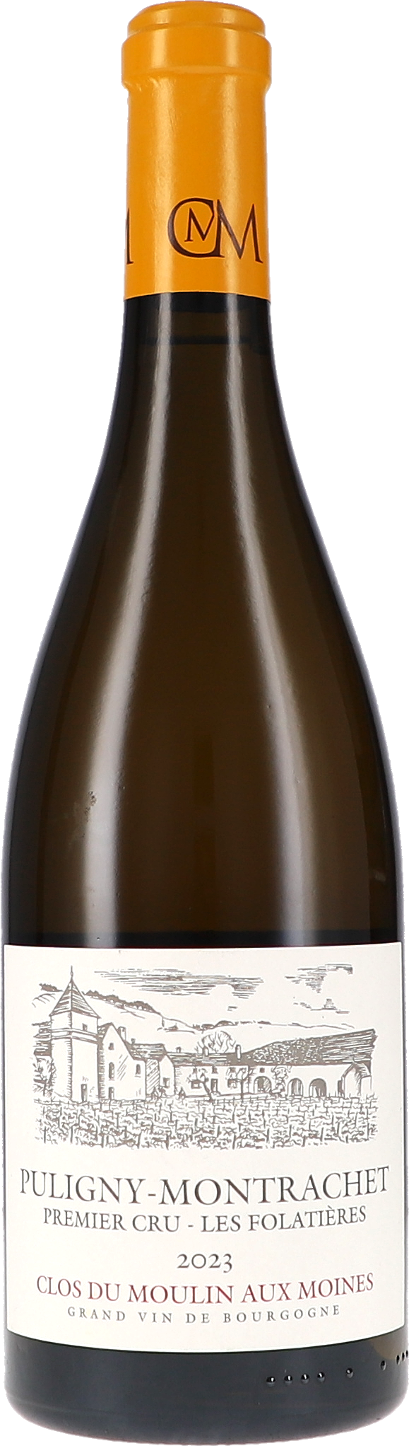 Weinflasche, Weißwein, Burgunderwein, Glasflasche, orangefarbene Kapsel