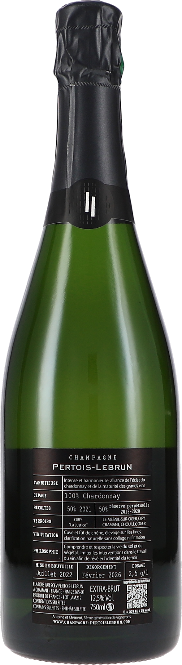 Champagnerflasche, Grüne Glasflasche, Schwarze Kapsel, Chardonnay, Etikett