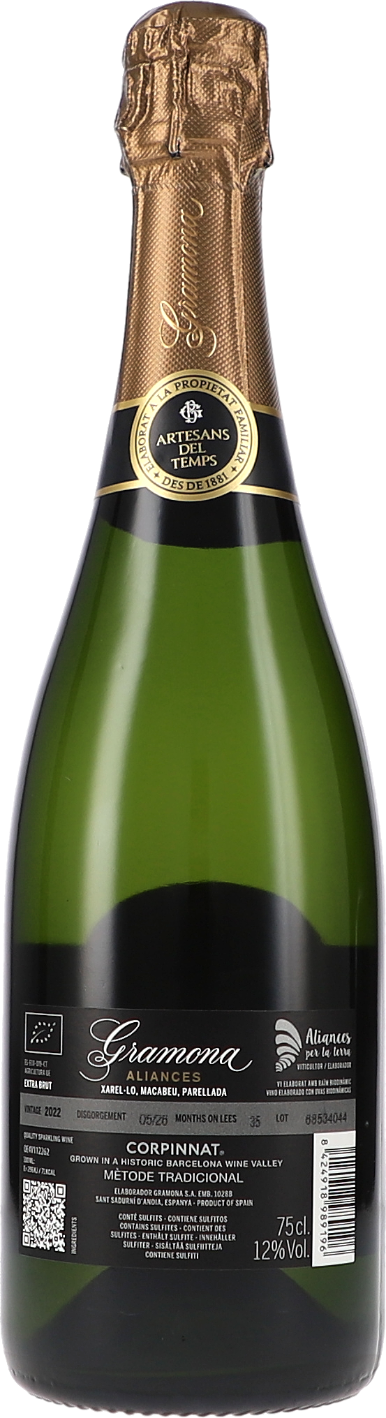 Schaumwein, Grüne Glasflasche, Goldfolie, Weißwein, 75 cl