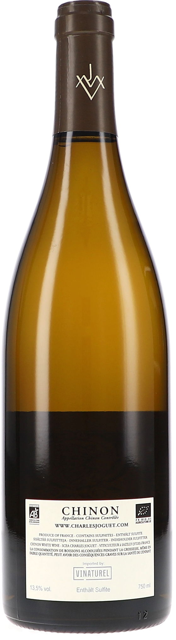 Weißwein, Chinon, Flasche, Hellgoldene Farbe, Korkenverschluss, Weißwein, Chinon, Flasche, Wein, Etikett