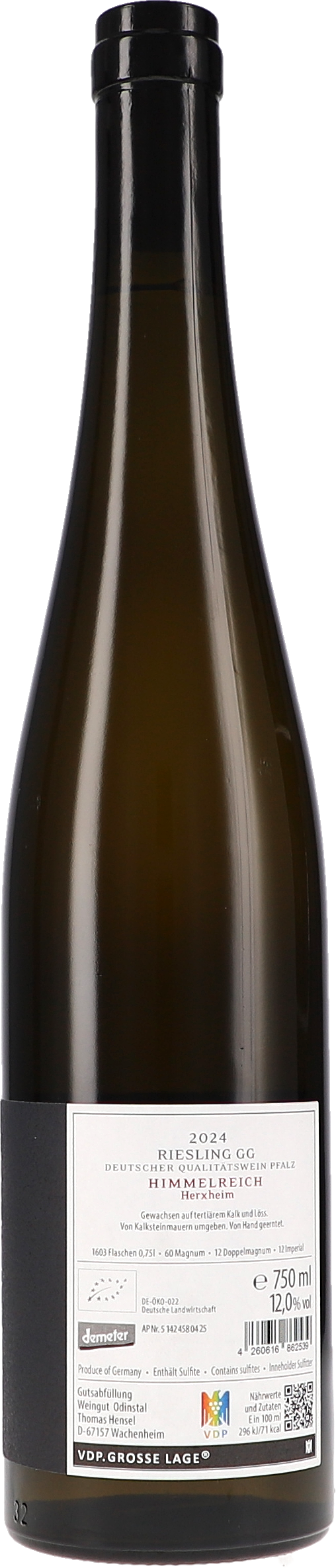 Weißwein, Riesling, Flasche, 750 ml, Etikett