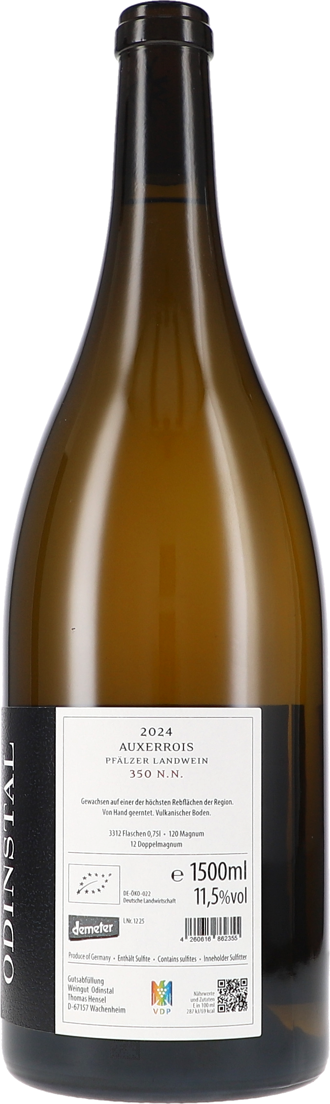 Weinflasche, Weißwein, Auxerrois, 1,5-Liter-Flasche, Braunglas