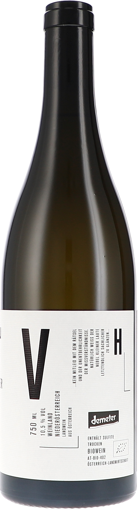 Weinflasche, weiße Etikett, 750 ml, braune Flasche, Glasflasche