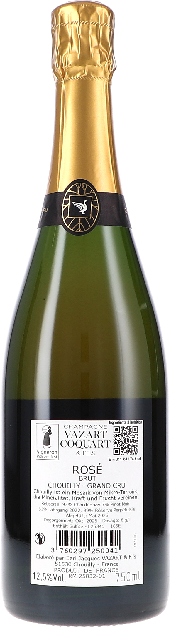 Champagne, Rosé, Brut, Flasche, Etikett