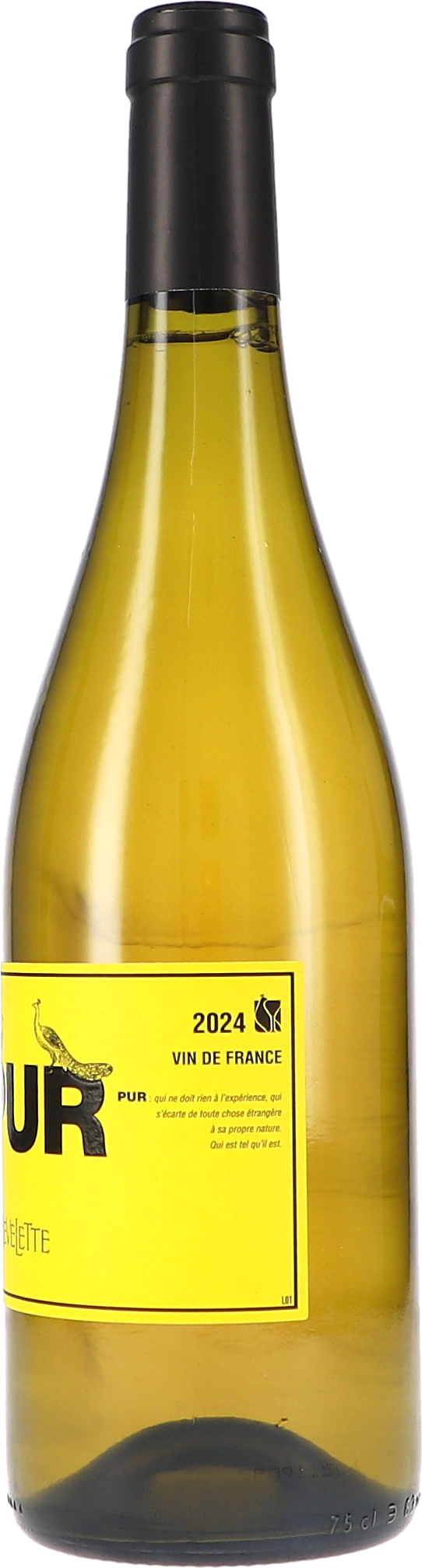 Weißwein, Weißweinflasche, Gelber Etikett, Vin de France, 2024