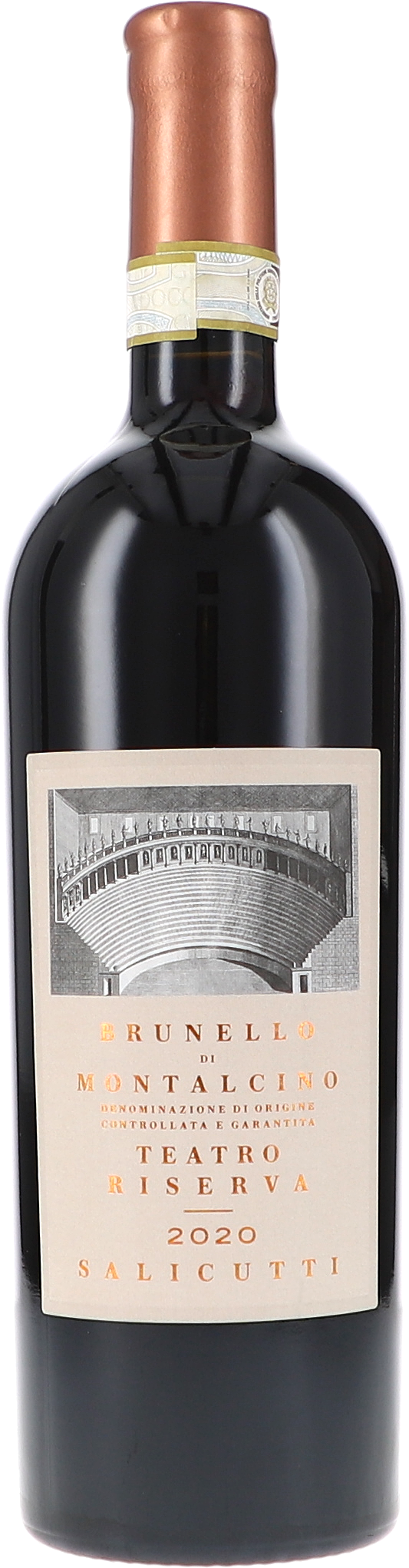 Rotwein, Brunello di Montalcino, Riserva 2020, Glasflasche, Kupferfarbene Kapsel