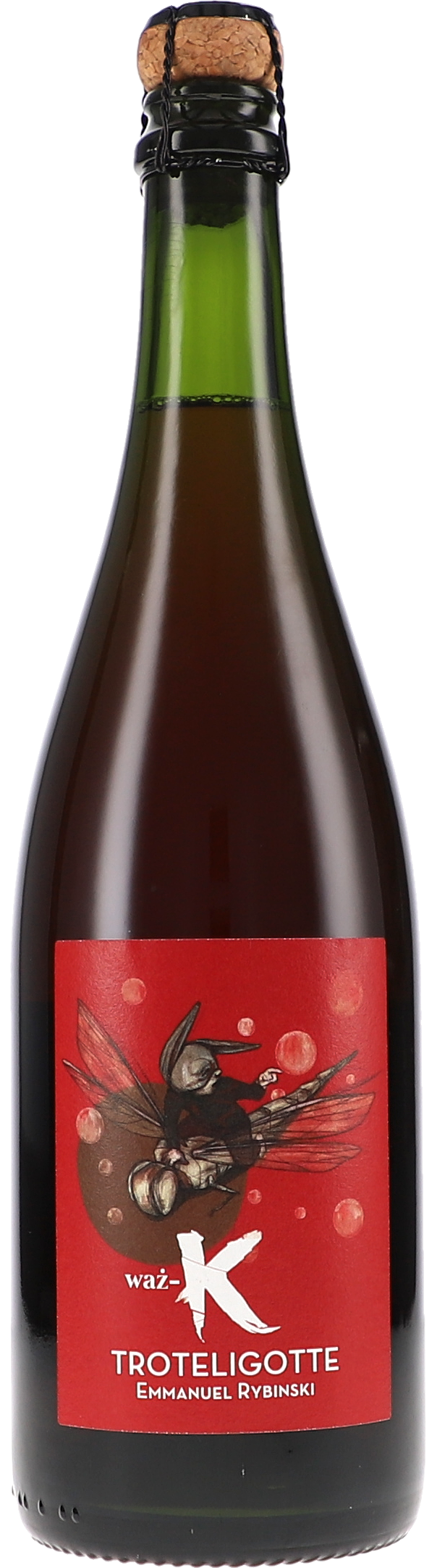 Sekt, Flasche, Korken, rote Etikette, Trotelgotte