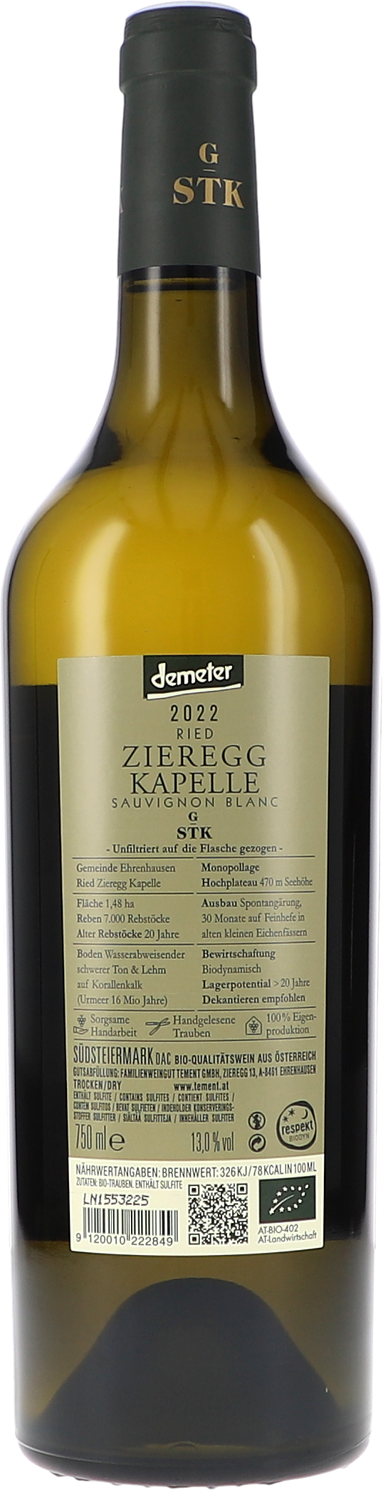 Ried Zieregg Kapelle Sauvignon Blanc, Große STK Lage