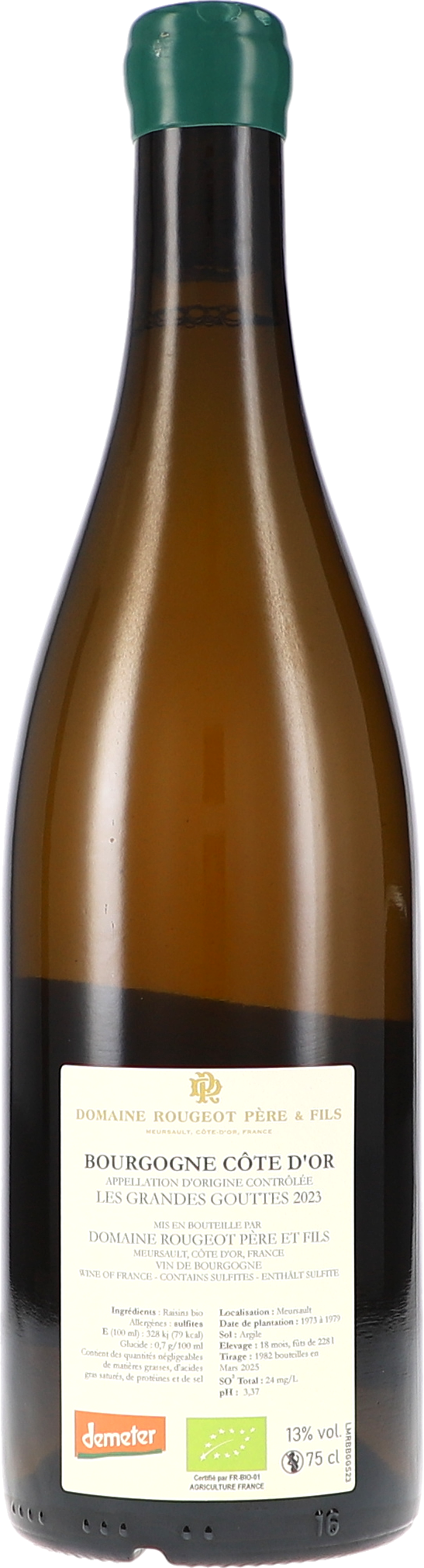 Bourgogne Côte d'Or "Les Grandes Gouttes" Sans Sulfite Ajouté AOC