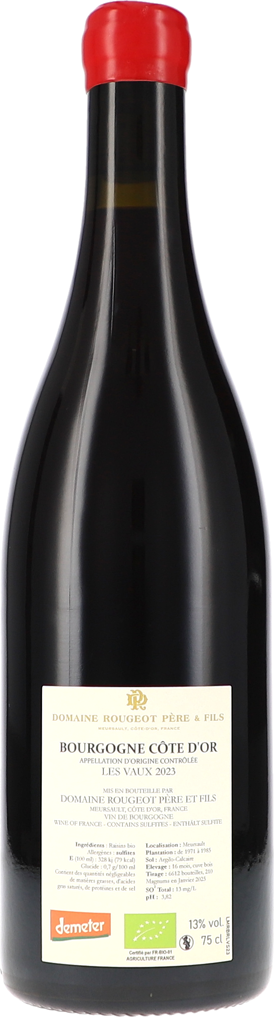 Bourgogne Côte d'Or "Les Vaux" Sans Sulfite Ajouté AOC
