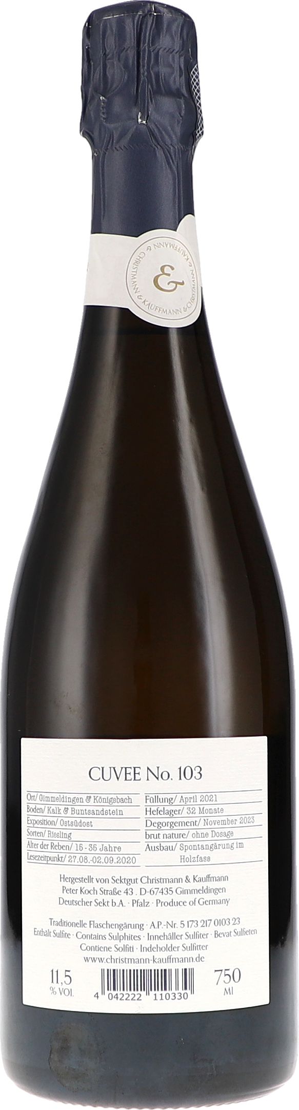 Cuvée No. 103, Sekt Brut Nature