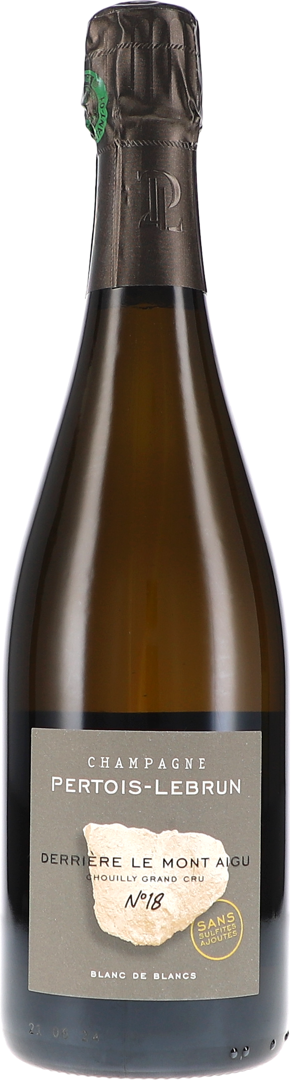 Derrière le Mont Aigu N°18, Sans Sulfites Ajouté, Chouilly Grand Cru Blanc de Blancs Brut Nature