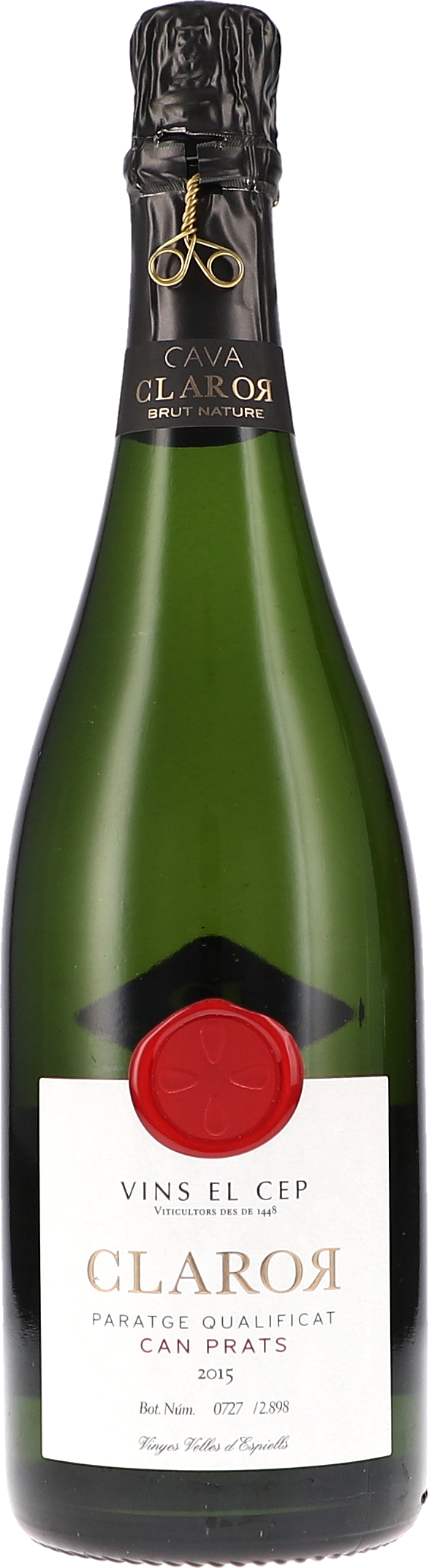 CLAROR Can Prats, Brut Nature Sekt, Champagner, Flasche, Korken, Etikett