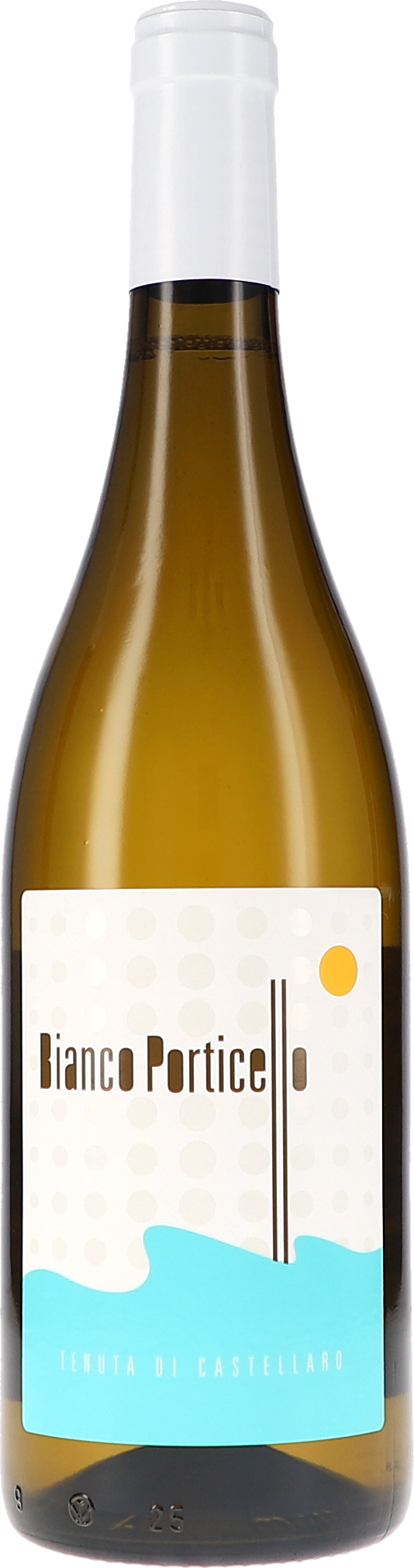 white-cap, weinhals, flasche, weißwein, etikett-hellblau