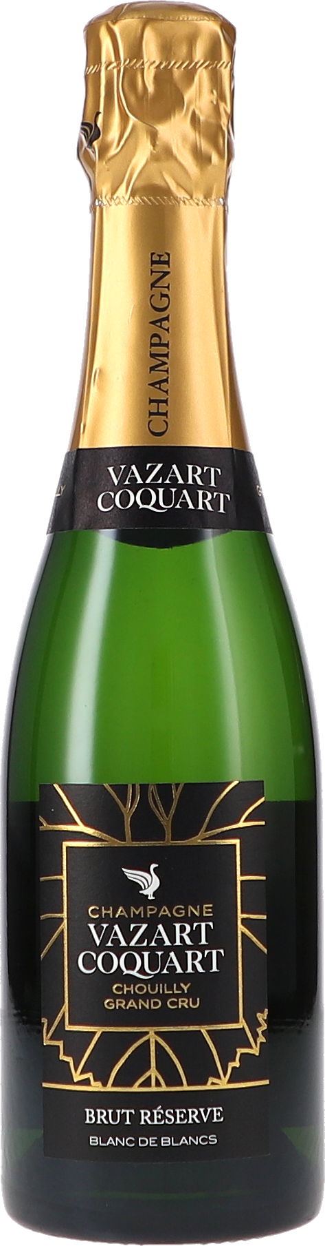 Brut Réserve, 2022+Res. Blanc de Blancs Chouilly Grand Cru Champagner, Grüne Glasflasche, Goldfolie, Brut Réserve, Blanc de Blancs