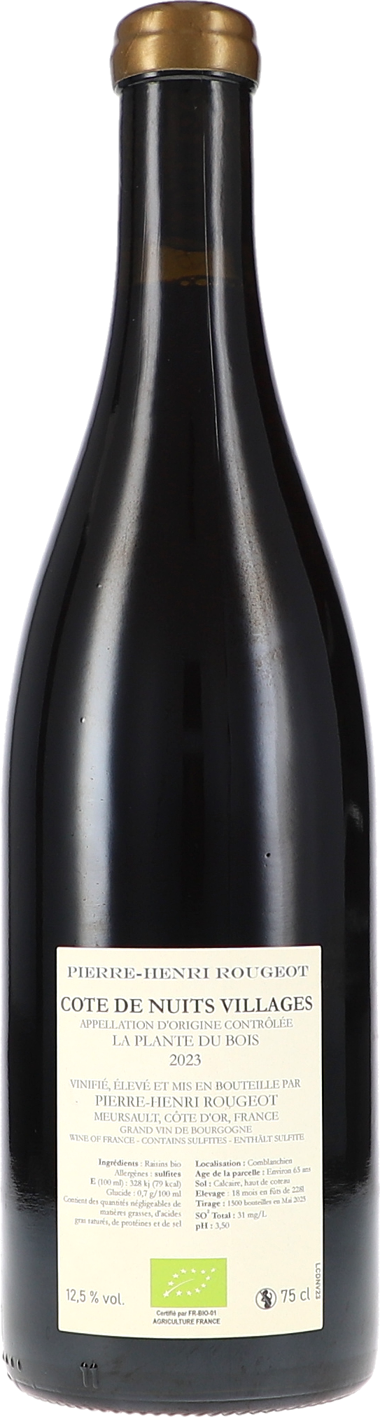 Weinflasche, Rotwein, Bordeaux, Côte de Nuits Villages, 75 cl