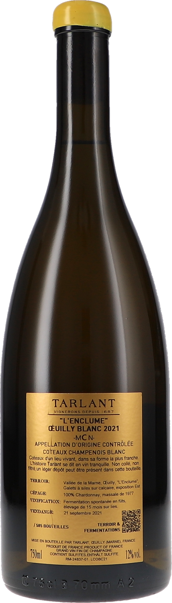 Weinflasche, Weißwein, Glasflasche, gelber Verschluss, Weinetikett