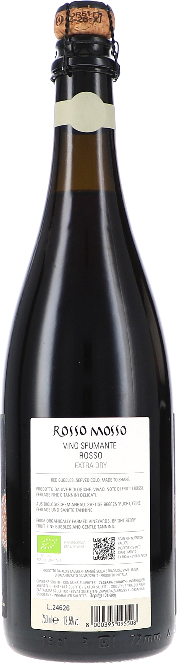 Sektflasche, Champagnerflasche, Korkenverschluss, Etikett, 750 ml
