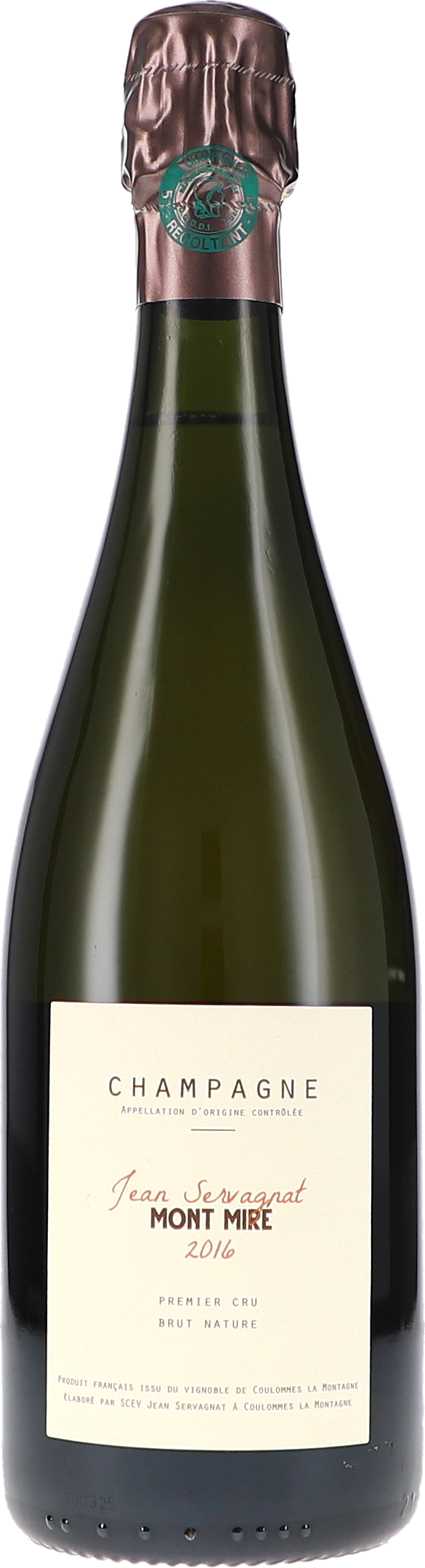 Mont Miré, Premier Cru Brut Nature Champagne, Brut Nature, Mont Mire, Jean Servagnat, Flasche